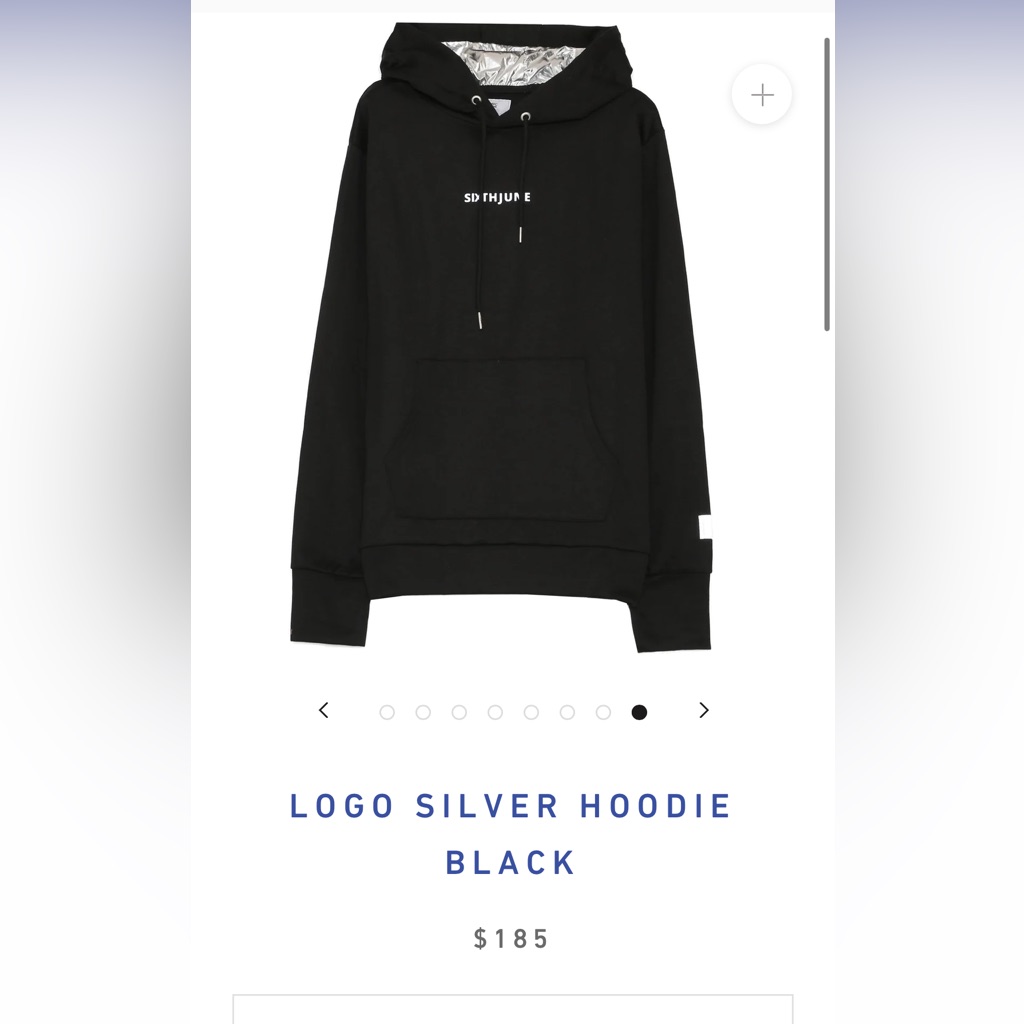 Sixth June Paris Silver Black Hoodie Pullover Reflective Logos Mens M Nw